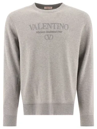 Valentino Sweatshirt With  Print In Grey