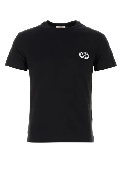 Valentino Vlogo Cotton T-shirt In Black