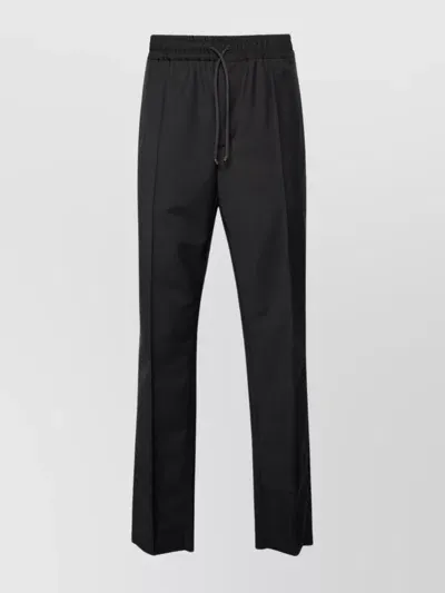 Valentino Drawstring Wool-blend Trousers In Grey