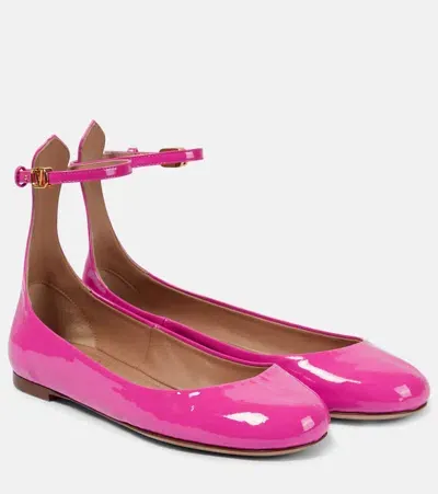 Valentino Garavani 5mm Tango Patent Leather Ballerina Flats In Fuchsia