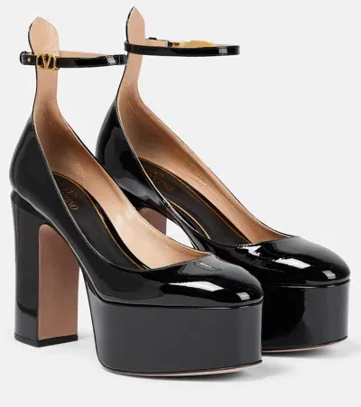 Valentino Garavani Tan-go Patent Leather Platform Pumps In Black