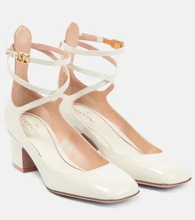 Valentino Garavani Tan-go Patent Leather Pumps In White