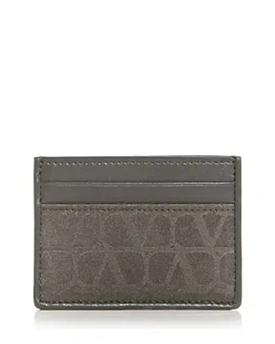 Valentino Garavani Toile Iconographe Card Case In Army Green