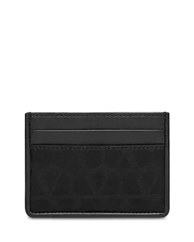 Valentino Garavani Toile Iconographe Card Case In Black