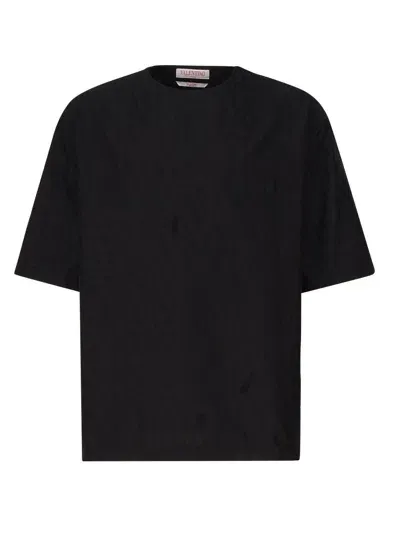 Valentino Toile Iconographe Crewneck Short-sleeved T-shirt In Black