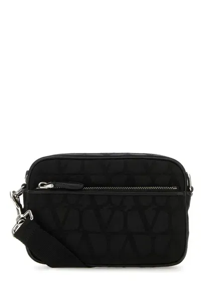 Valentino Garavani Toile Iconographe Crossbody Bag In Black