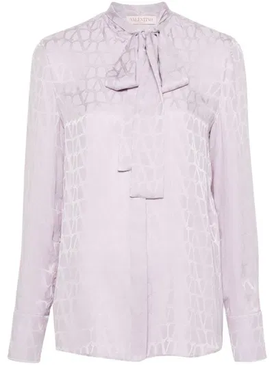 Valentino Toile-iconographe-jacquard Shirt In Purple