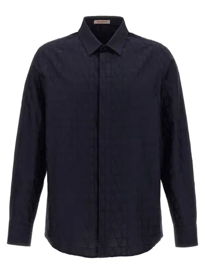 Valentino Navy Blue Toile Iconographe Shirt