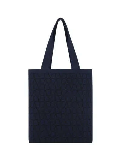 Valentino Garavani Valentino Toile Iconographe Tote Bag In Navy