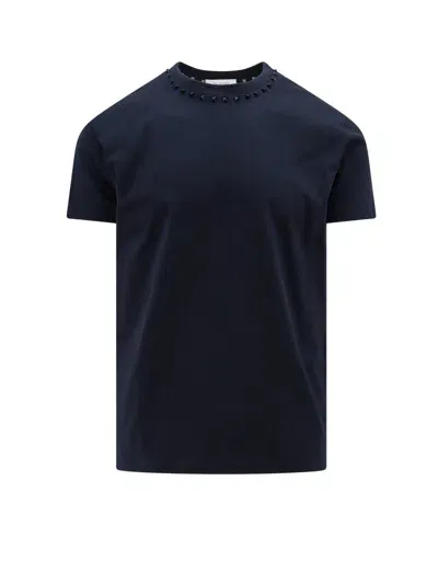 Valentino Untitled Studded Short-sleeved T-shirt In Blue