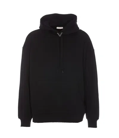 Valentino V Detail Hoodie In Black