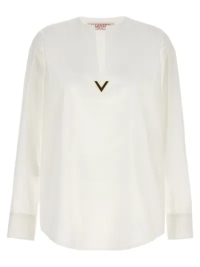 Valentino V Gold Tops In White