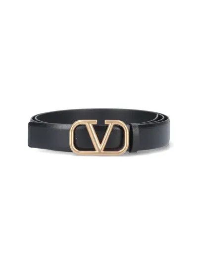 Valentino Garavani 'v Logo' Belt In Black  