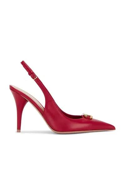 Valentino Garavani V Logo The Bold Edition Sling Back Pump In Rosso V