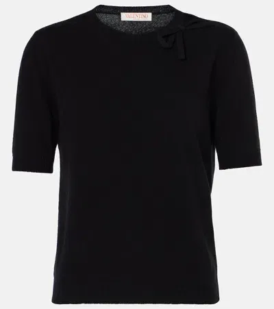 Valentino T-shirt Aus Schurwolle In Schwarz