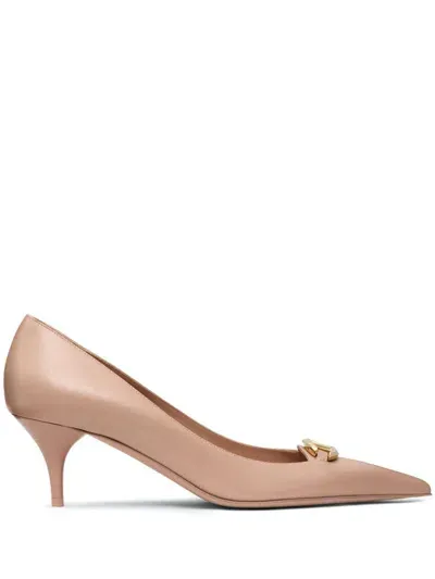 Valentino Garavani Vlogo 60mm Leather Pumps In Neutrals