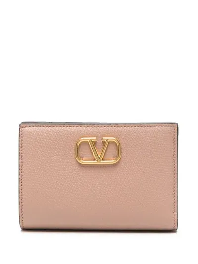 Valentino Garavani Vlogo Bi-fold Wallet In Neutrals