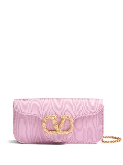 Valentino Garavani Vlogo Clutch Bag In Pink