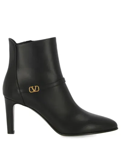 Valentino Garavani Vlogo Heeled Boots In Black