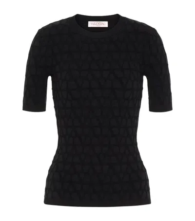 Valentino Vlogo Jacquard Sweater In Black