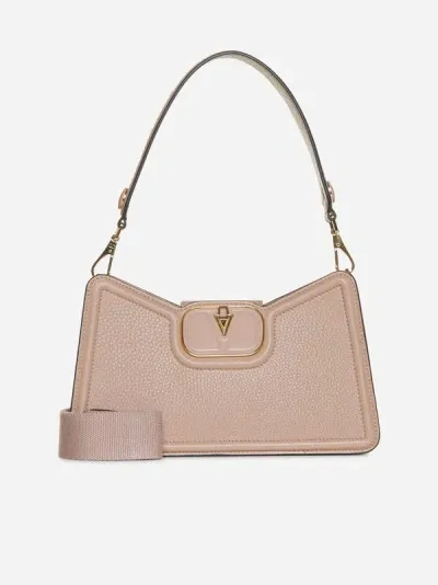 Valentino Garavani Vlogo Leather Shoulder Bag In Rose Cannelle