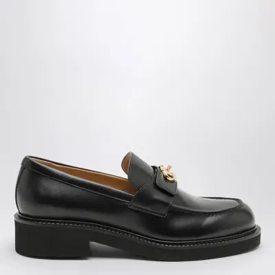 Valentino Garavani Vlogo Locker Black Calfskin Loafer