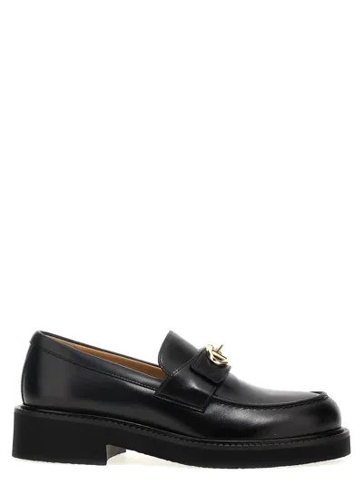 Valentino Garavani Vlogo Locker Loafers In Black