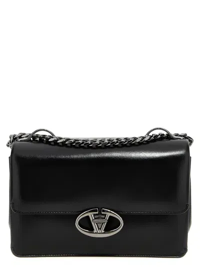 Valentino Garavani Vlogo Locker Shoulder Bag In Black