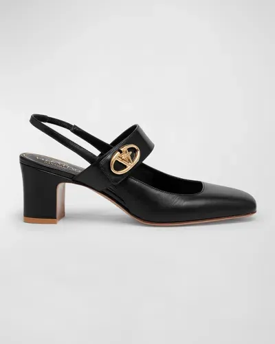 Valentino Garavani Vlogo Slingback Pumps In Nero