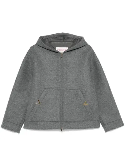 Valentino Vlogo Oversized Jacket In Grey