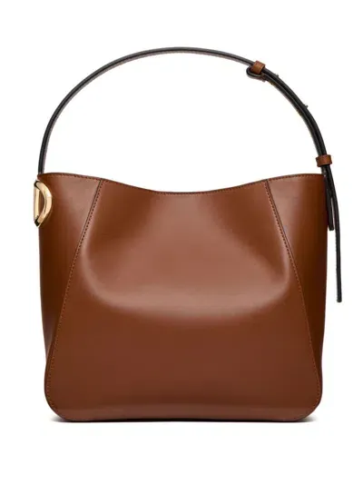 Valentino Garavani Vlogo Side Bucket Bag In Brown