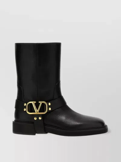 Valentino Garavani Vlogo Signature Boots, Ankle Boots In Black