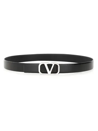 Valentino Garavani Men's Vlogo Signature Buckled Belt In Black