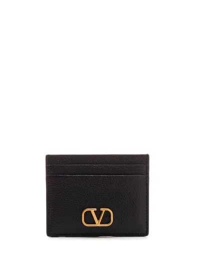 Valentino Garavani Vlogo Signature Card Holder In Black