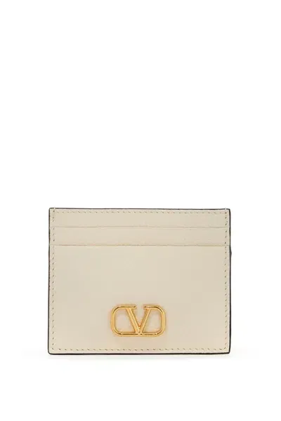 Valentino Garavani Vlogo Signature Card Holder In Neutrals