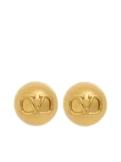 Valentino Garavani Vlogo Signature Clip-on Earrings In Gold