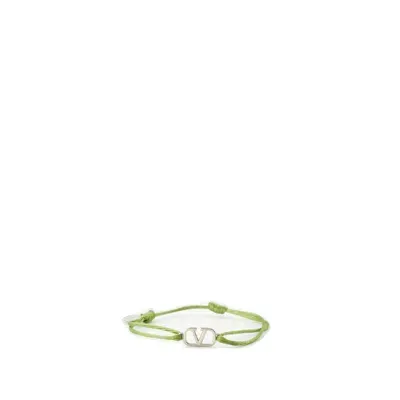 Valentino Garavani Valentino Vlogo Signature Double Cord Bracelet In Green