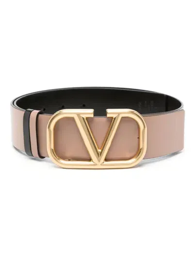 Valentino Garavani Vlogo Signature Reversible Belt In Neutrals