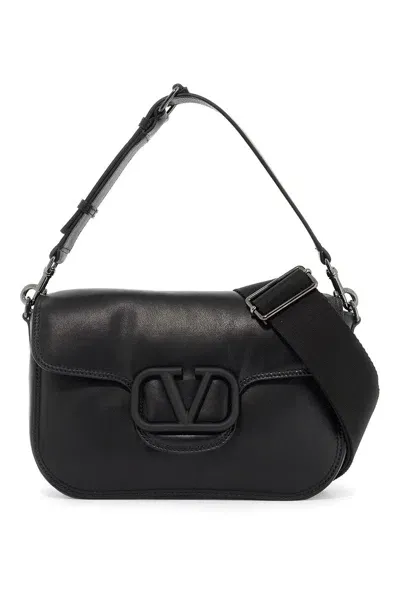 Valentino Garavani Vlogo Signature Shoulder Bag In Nappa Leather In Black