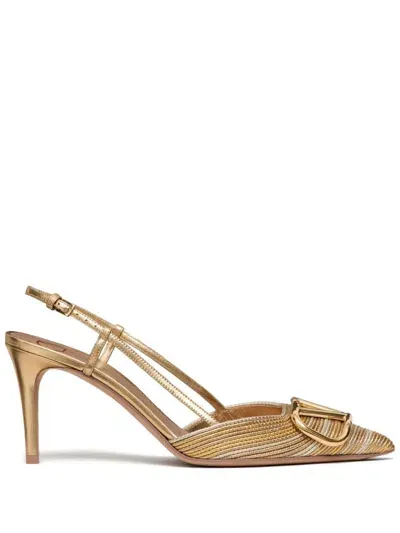 Valentino Garavani Vlogo Signature 80mm Slingback Pumps In Multicolor