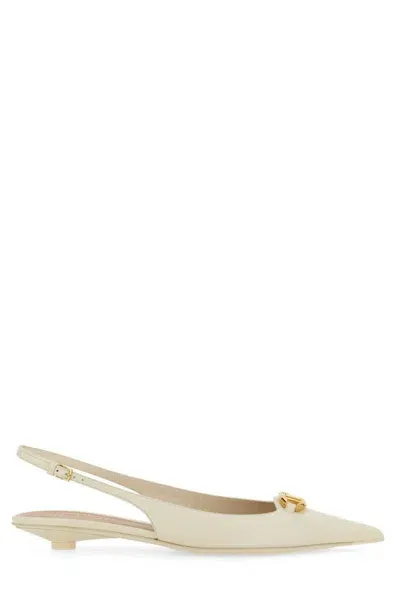 Valentino Garavani Valentino Vlogo Signature Slingback Pumps In White