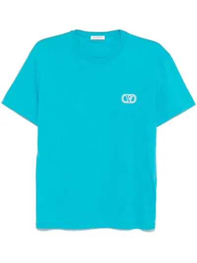 Valentino Vlogo Signature T-shirt In Sky Blue