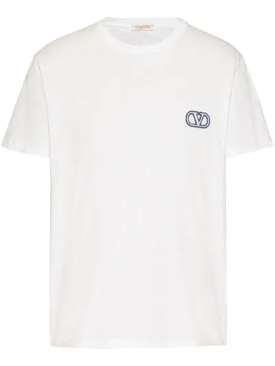 Valentino Men's T-shirt With Vlogo Signature Patch In White