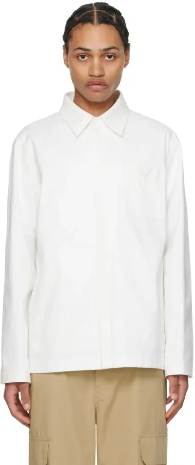 Valentino White Zip Jacket In Avorio