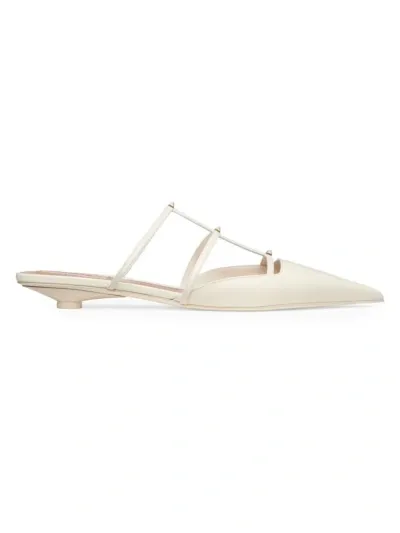 Valentino Garavani Rockstud Wispy Pointed Toe Mule In Ivory