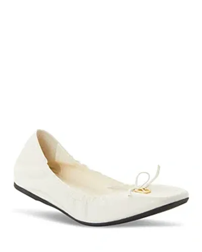 Valentino Garavani Women's Slip On Ruched Ballet Flats In Ivory