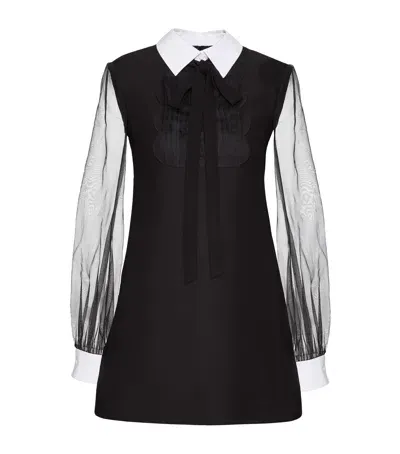 Valentino Wool-silk Shirt Dress In Black