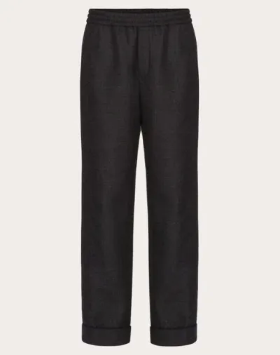 Valentino Wool Tweed Pyjama Trousers In Black