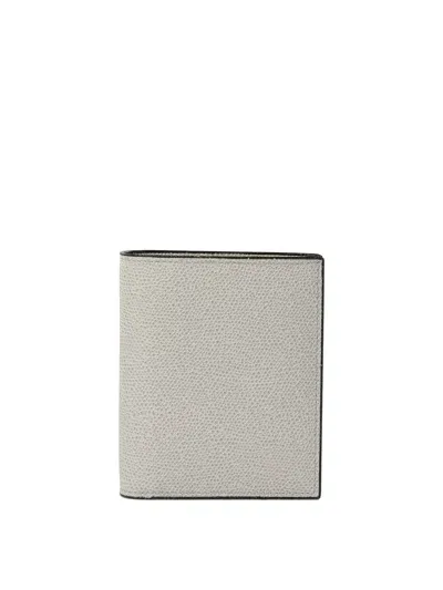 Valextra "3 Cc" Compact Wallet In Gray