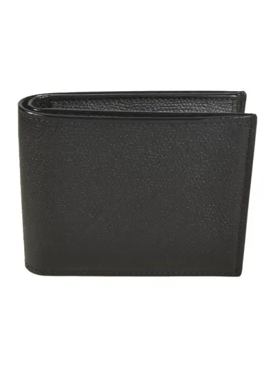 Valextra 4cc Textured Wallet In Black